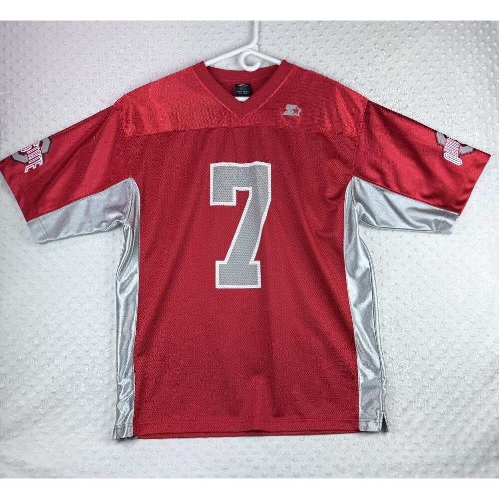 Starter Ohio State Buckeys Football Jersey #7 Men's Large Mesh Screen Print